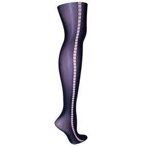 Memoi Women's Runway Stripe Netted Nylon Tights - 1 of 2