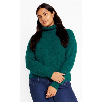 Women's Plus Size Untamed Sweater - teal | CITY CHIC
