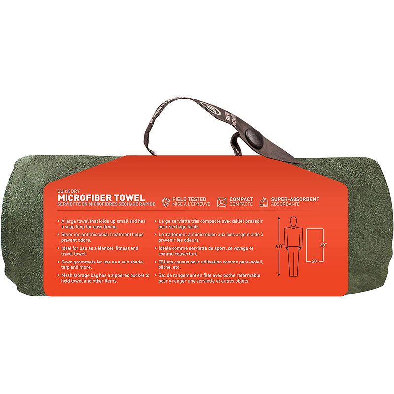 McNett Tactical Microfiber Ultra Compact Towel - Large - OD Green, 2 of 3