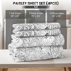 4 Piece Bed Sheets Printed Microfiber Sheet Set Ultra Soft, Easy Care Paisley Printed Sheets - Lux Decor Collection - 2 of 4