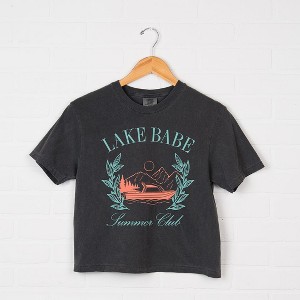 Simply Sage Market Women's Lake Babe Boat Relaxed Fit Cropped Tee - 1 of 2