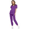 MediChic Womens 8-Pocket Scrubs Set- Mock Neck with 4-Pocket Jogger Scrub Pants - 2 of 4