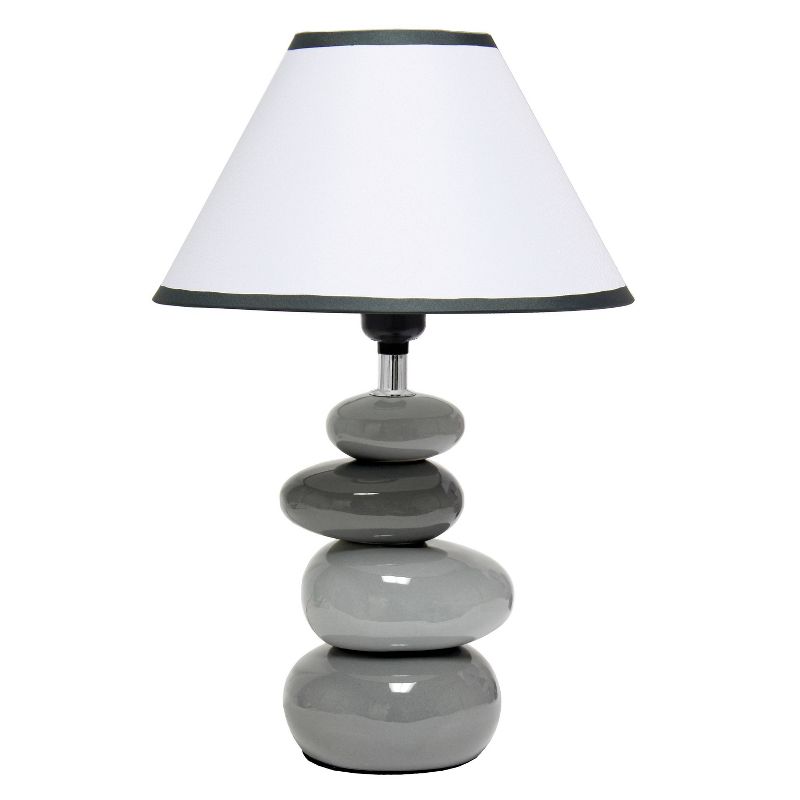 14.7&#34; Contemporary Ceramic Stacking Stones Table Desk Lamp Gray - Creekwood Home, 1 of 9