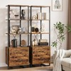 4 Tier Bookshelf with Storage Drawers,70.9 Inch Tall Industrial Book Shelf with Open Display Shelves - 4 of 4
