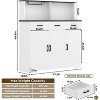 Whizmax Farmhouse Sideboard Buffet Cabinet with Microwave Stand, Barn Doors Buffet Storage Cabinet with Drawers and Shelves, Wood Coffee Bar Cabinet - 2 of 4