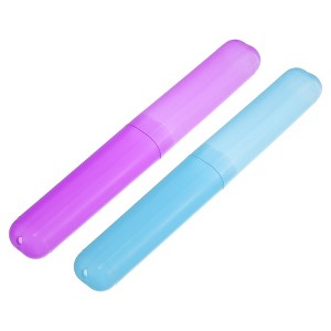 Unique Bargains Lightweight Plastic Travel Toothbrush Case 7.48"x1.06" 2 Pcs - 1 of 4