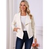 INSPIRE CHIC Women's Faux Suede Fall Winter Long Sleeve Open Front Cropped Jackets - 4 of 4