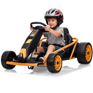 Ride On Go Kart for Kids, 24V 9Ah Battery 2x300W Motors, 8MPH Fast Drifting Circling Car, Electric Ride Toy Slow Start Function, Music, Horn - 1 of 4