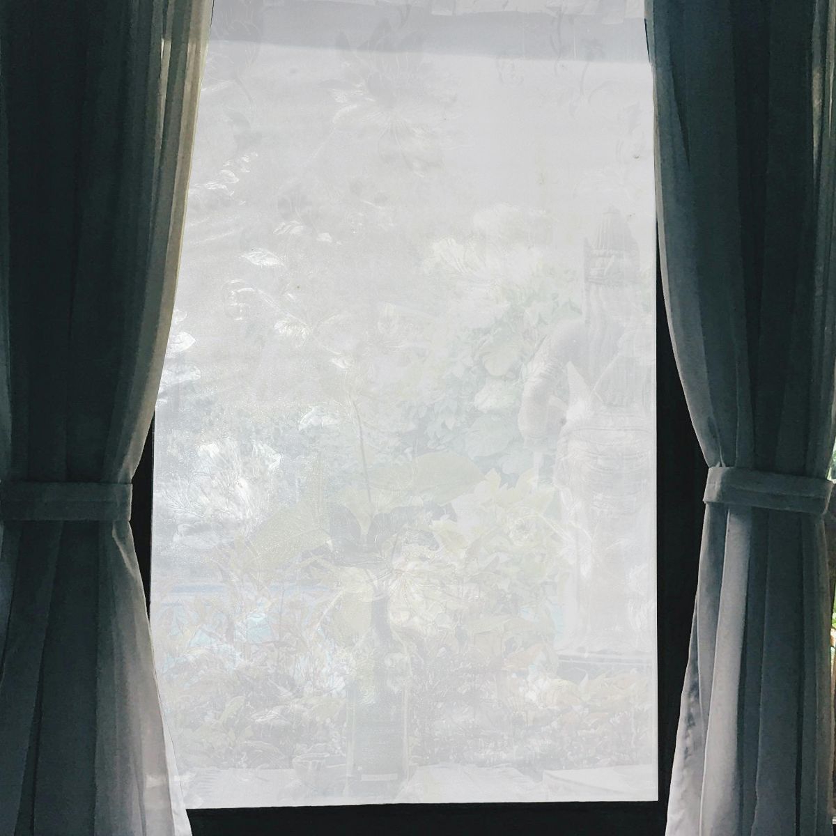 Unique Bargains Flower Pattern Window Privacy Film 78.74"L x 17.72"W Clear 1 Pc