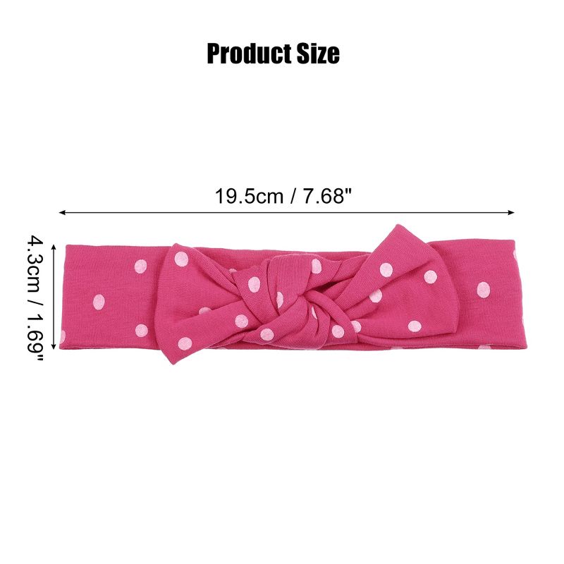 Unique Bargains Cotton Polka Dot Bow Headband Fashion Cute Hair Band for Child 7.7 Inch, 4 of 7