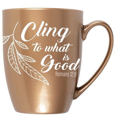 Elanze Designs Cling To What Is Good Romans 12:9 Bronze 10 ounce New Bone China Coffee Cup Mug