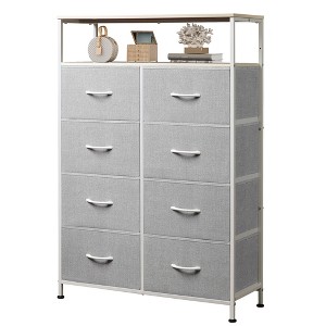 GALAXHERO Fabric Dresser 8 Drawers, Tall Storage Chest Tower for Bedroom, Closet, Living Room, Hallway, Space-Saving Organizer Unit - 1 of 4