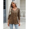 Women's 3/4 Sleeve V-Neck Casual Top Soft Basic Tees Loose Fit Blouse Shirts Business Work - 3 of 4