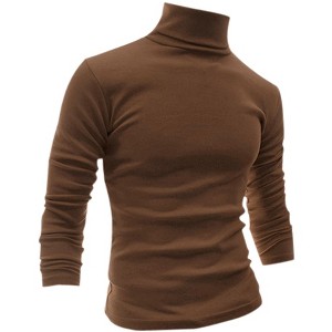 Lars Amadeus Men's Slim Fit Long Sleeve Pullover Solid Turtleneck Sweater - 1 of 4