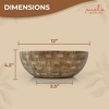 Mela Artisans 12'' Wooden Fruit Bowl, Large Serving Bowl for Salads, Cereals, Snacks & Mixing | Decorative Bowls for Kitchen | Zoji Valley Collection - 2 of 4