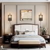 DOMETOUR Rustic Farmhouse Wall Sconces Set of 2, Vintage Plug-in Lights with Glass Shade, Black & Gold Finish for Bedroom, Living Room, Hallway - 4 of 4