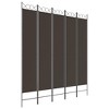 vidaXL 5-Panel Room Divider Brown 78.7"x86.6" Fabric - 2 of 4