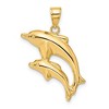 Black Bow Jewelry 14k Yellow Gold 3D Mother and Baby Dolphin Pendant - 3 of 4