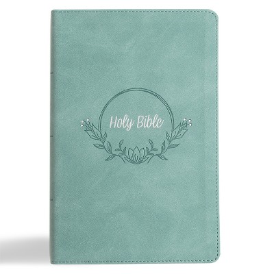 KJV Large Print Personal Size Reference Bible, Earthen Teal Suedesoft Leathertouch, Indexed - by  Holman Bible Publishers (Leather Bound)