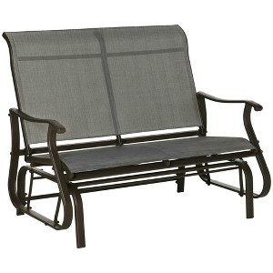 Resenkos Swing Glider Chair,  Outdoor Chair,2-Person Outdoor Glider Bench��Patio Glider Loveseat Chair,2 Seats Porch Rocking Glider, Mixed Grey Gray - 1 of 4