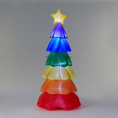 6.9' Rainbow Christmas Tree Inflatable Christmas Decoration - Wondershop™