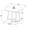 NicBex Modern Round Dining Table for 4 Seaters,Kitchen Table with Brown/Gray Tabletop for Kitchen,Oak/Gray - 3 of 4