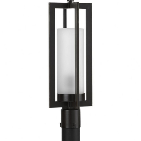 Progress Lighting, Janssen Collection, 1-Light Outdoor Post Lantern, Oil Rubbed Bronze, Etched Glass Shade - image 1 of 4