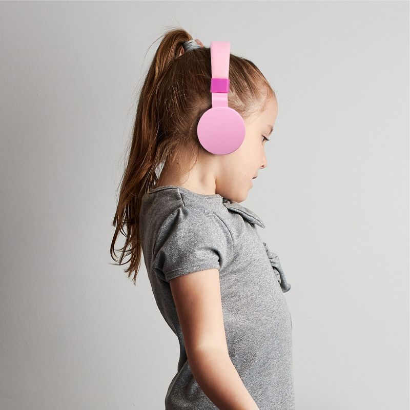 Insten Kids Headphones with Microphone, Wired Headset 3.5mm Adjustable Foldable with Volume Limiter for Toddler & School, Pink, 3 of 11