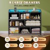 8 Dresser TV Stand with Power Outlets, Led Dresser for Bedroom, Fabric Chest of Drawers with Double Open Shelves, Wood Top, Steel Frame - 4 of 4
