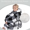 Catalonia Boho Geometric Pattern Fleece Plush Wearable Blanket Hoodie Sweatshirt for Women Men, Soft Fuzzy Snuggie Aztec Crochet Pullover, Cozy Gift - 4 of 4