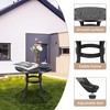 WhizMax 30.25" Round Cast Aluminum Patio Bistro Table, Bistro Table with Umbrella Hole, Outdoor Side Table for Porch, Backyard, Balcony, Black - 4 of 4