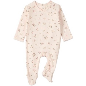 MiniMoi Baby Girls "Cameo Florals" 100% Cotton Footie - 1 of 3