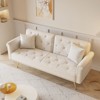 Aukfa 69.7" FutonConvertible Folding Bed Couches with 3 Adjustable Backrests, Sleeper Sectional Sofa with Throw Pillow, for Living Room Apartment - 4 of 4