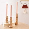 Storied Home Wooden Waves Taper Candle Holders, Set of 3 - 3 of 4