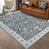 Machine Washable Area Rugs, Vintage Printed Accent Carpet with Non-Slip Backing, Stain-Resistant Oriental Floor Carpet - 2 of 4