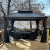 PURPLE LEAF Hardtop Gazebo Canopy with Netting and Curtains for Outdoor Deck Backyard Heavy Duty Metal Patio Permanent Pavilion - 4 of 4