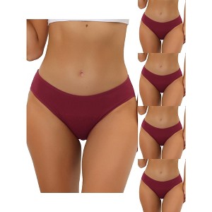 Allegra K Women's Plus Size Mid-Rise Available 5 Packs Hipster Underwear - 1 of 4
