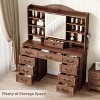 Makeup Vanity Desk with Mirror and LED Lights – Vanity Table with Chair, 10 Drawers, 8 Storage Shelves and Power Outlet for Bedroom and Powder Room - 3 of 4