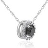 Pompeii3 1 1/8ct Black White Diamond Solitaire Pave Halo Pendant - 2 of 3