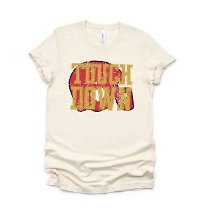 Simply Sage Market Women's Touch Down Red Helmet Distressed Short Sleeve Graphic Tee - 1 of 3