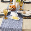 Design Imports  Woven Jacquard Fringe Table Runner, Nautical Blue, 15X72" - 4 of 4