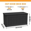 Gulches 230 Gallon Large Outdoor Storage  Deck Box for Patio Furniture, Outdoor Cushions, Garden Tools, Sports/Pools , Waterproof , Black - 3 of 4