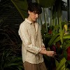 Campus Sutra Men Men's Khaki Beige Curve-Lined Shirt - 3 of 4