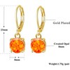 Green Opal Dangle Earrings, Round-Cut Rhodium Plated Leverback Drop Earrings with Gemstone for Women - 3 of 4