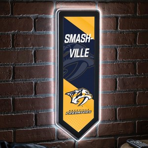 Evergreen Ultra-Thin Glazelight LED Wall Decor, Pennant, Nashville Predators- 9 x 23 Inches Made In USA - 1 of 4