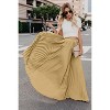 Flowy Pleated Maxi Skirt for Women, High Waist Chiffon Ankle-Length Skirt Khaki - 4 of 4