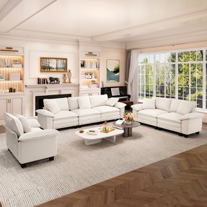 Captiva Designs Cloud Modular Loveseat Sofa Set, Comfy 2-Piece Deep Seat Couch for Living Room, Corduroy & Chenille Fabric - 1 of 4