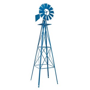 VINGLI 8FT Ornamental Windmill Backyard Garden Decoration Weather Vane, Heavy Duty Metal Wind Mill w/ 4 Legs Design - 1 of 4