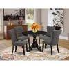 HomeStock 5-Piece Wire Brushed Black Finish Solid Wood Top Dining table with 4 Chairs - 2 of 4
