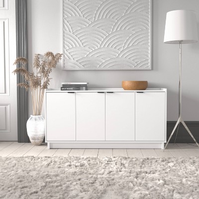 White Modern 60" Wood Sideboard with Storage